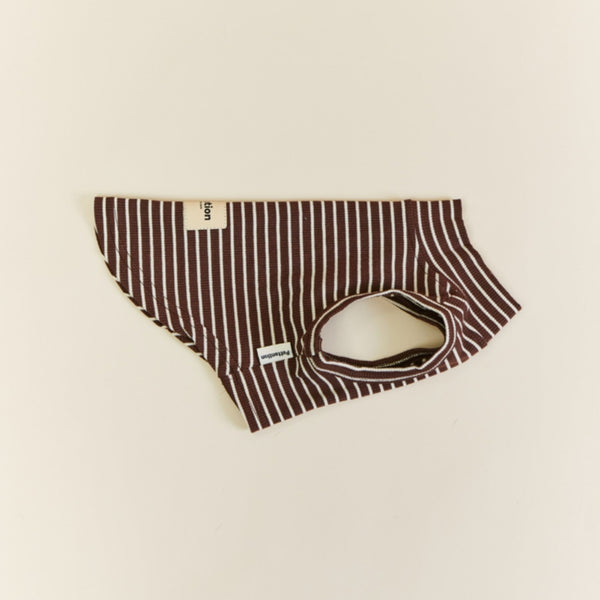 Sleeveless Brown Striped Vest for Small to Medium Dogs