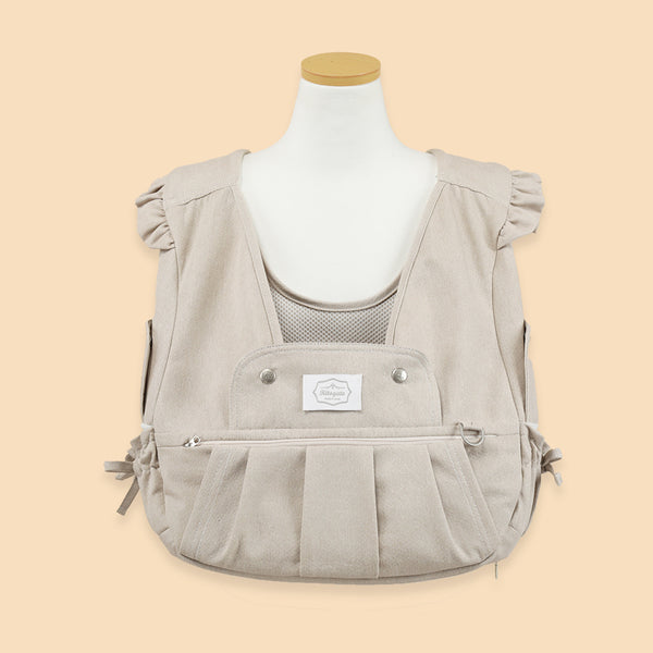 Ruffle Front Bag for Small Pets - Beige