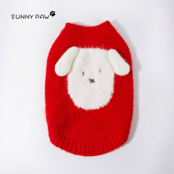 The Cozy Red  Crewneck Dog Sweater