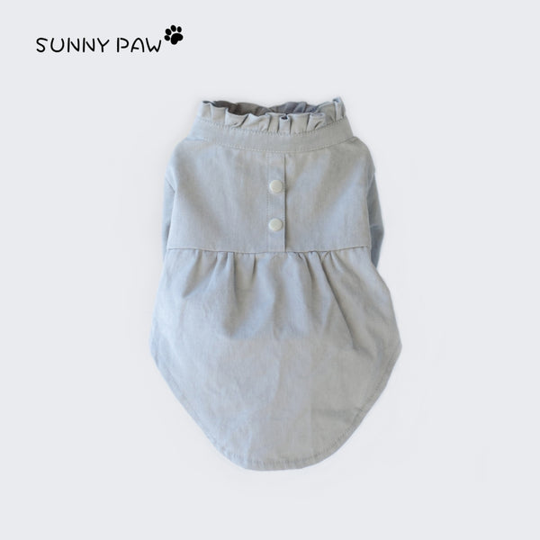 Powder Blue Ruffle Collar Dress
