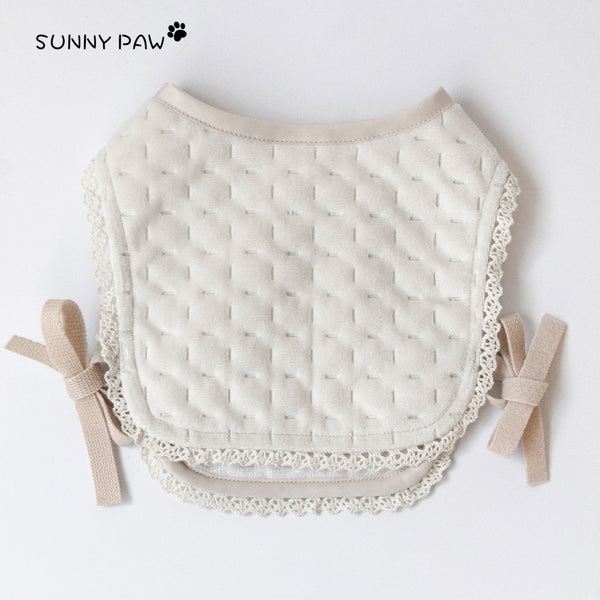 Cream Lace Quilted Bib